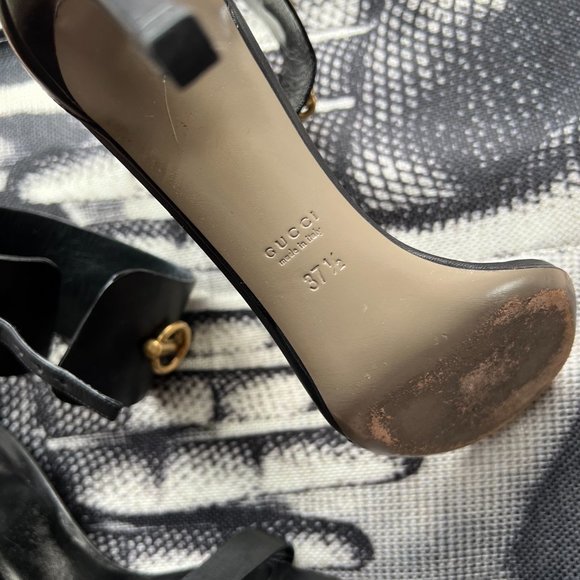 Gucci Ursula Leather Horse Bit Ankle Strap Heels - Picture 12 of 13